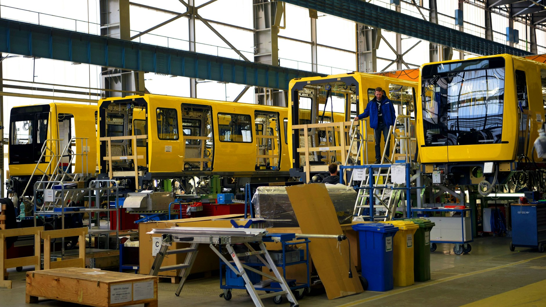 Hochbetrieb bei Stadler Pankow: In den Wilhelmsruher Werkshallen entstanden bereits U-Bahnen der Baureihe IK.