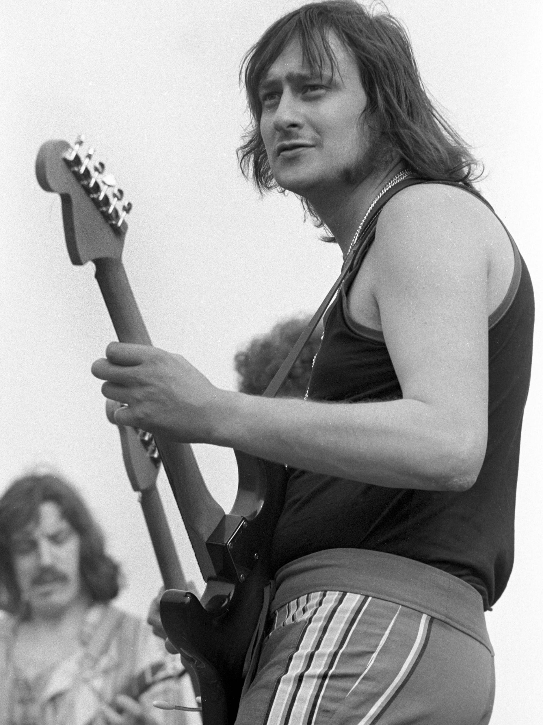 Dieter "Maschine" Birr 1972 bei einem Konzert in Klein Wanzleben