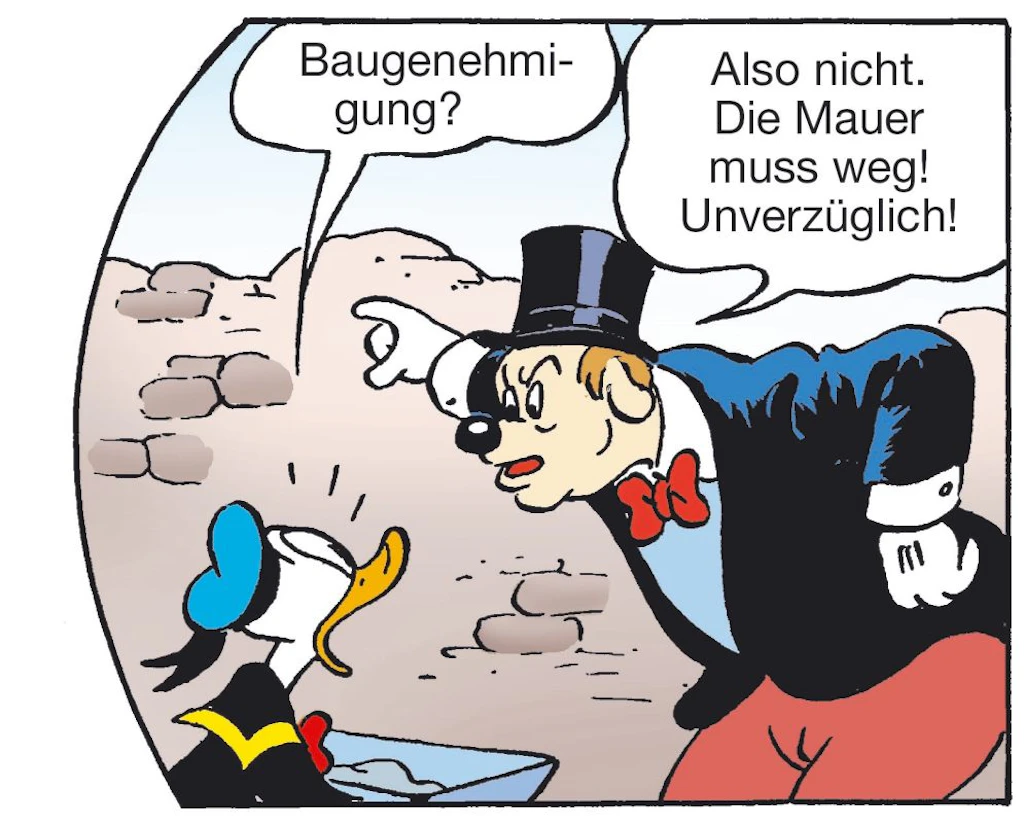 Dagobert und Donald Duck beim Fall der Berliner Mauer