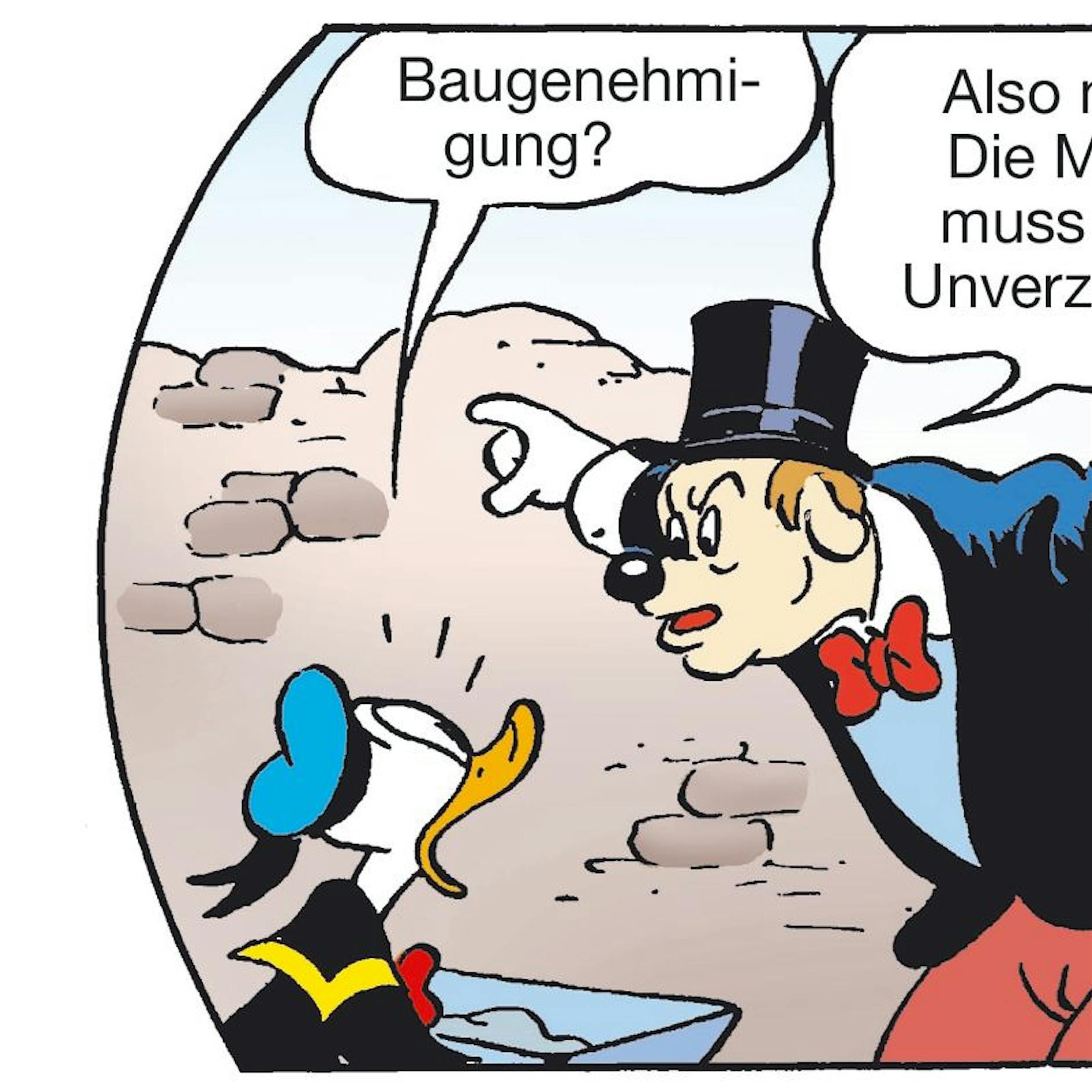 Dagobert und Donald Duck beim Fall der Berliner Mauer