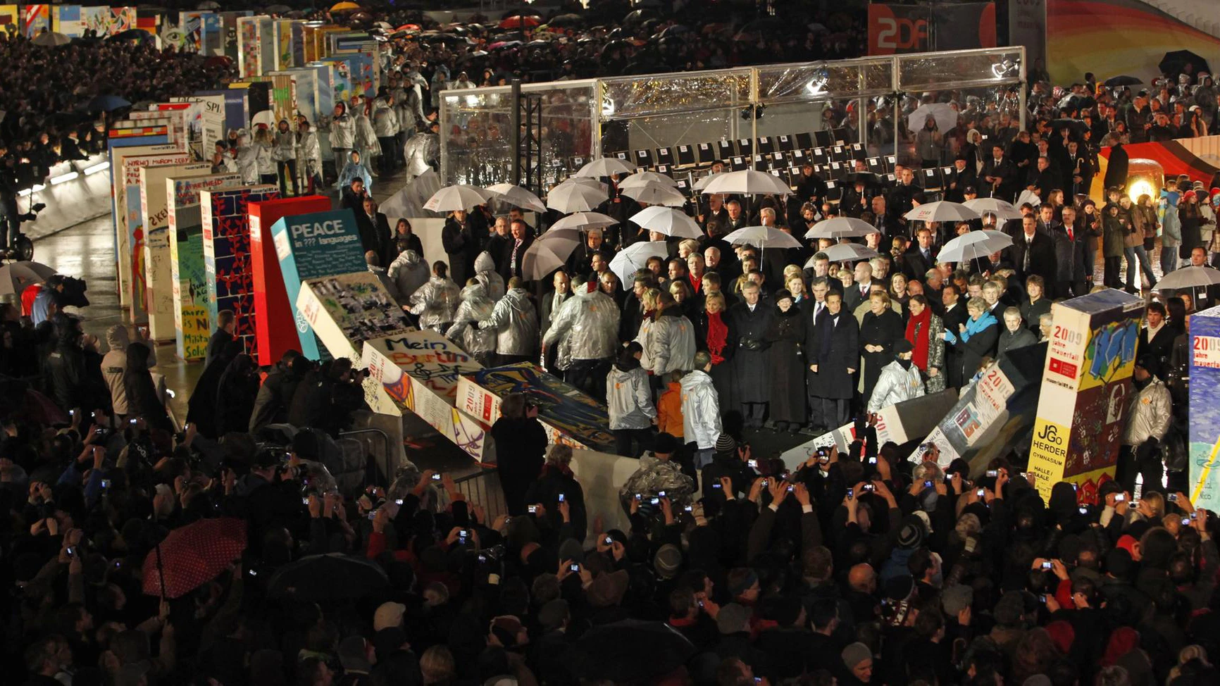 Die Feierlichkeiten zu 20 Jahre Mauerfall im Jahr 2009.