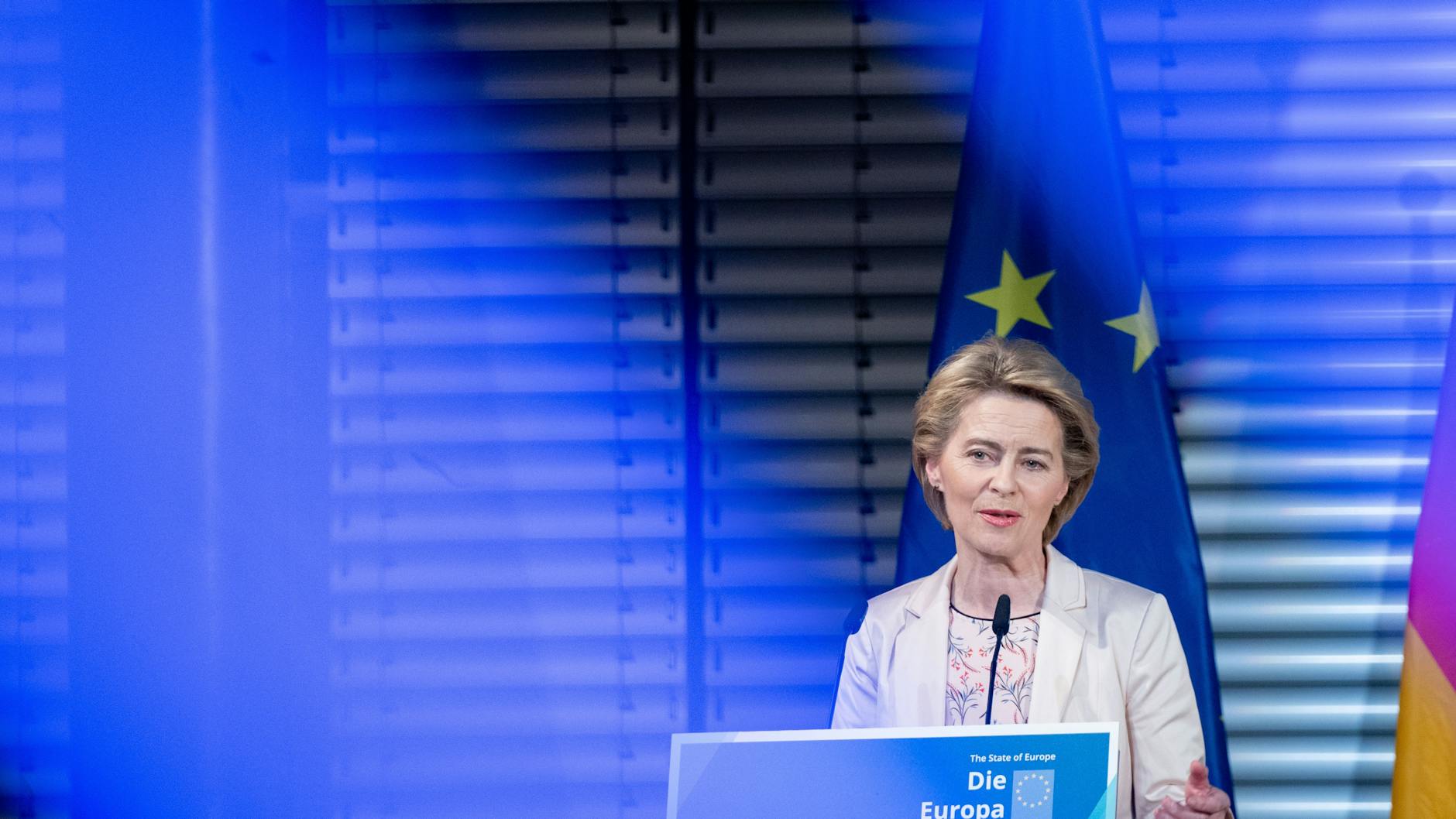 Die designierte Präsidentin der Europäischen Kommission, Ursula von der Leyen, spricht bei einer Veranstaltung der Konrad-Adenauer-Stiftung