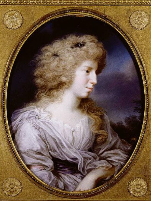 Porträt der Julie von Voß, als Künstler wurde Johann Heinrich Schröder ermittelt.