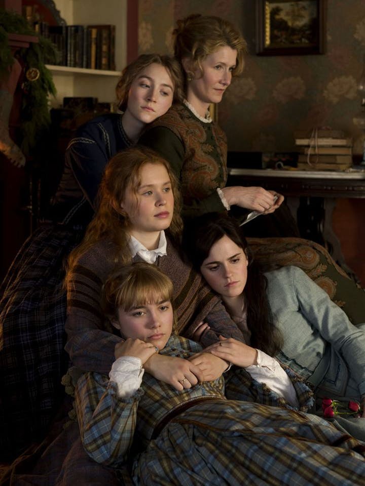 Das March-Matriarchat in Greta Gerwigs „Little Women“ (im Uhrzeigersinn): Mutter Marmee (Laura Dern) und die Töchter Meg (Emma Watson), Amy (Florence Pugh), Beth (Eliza Scanlen) und Jo (Saoirse Ronan).