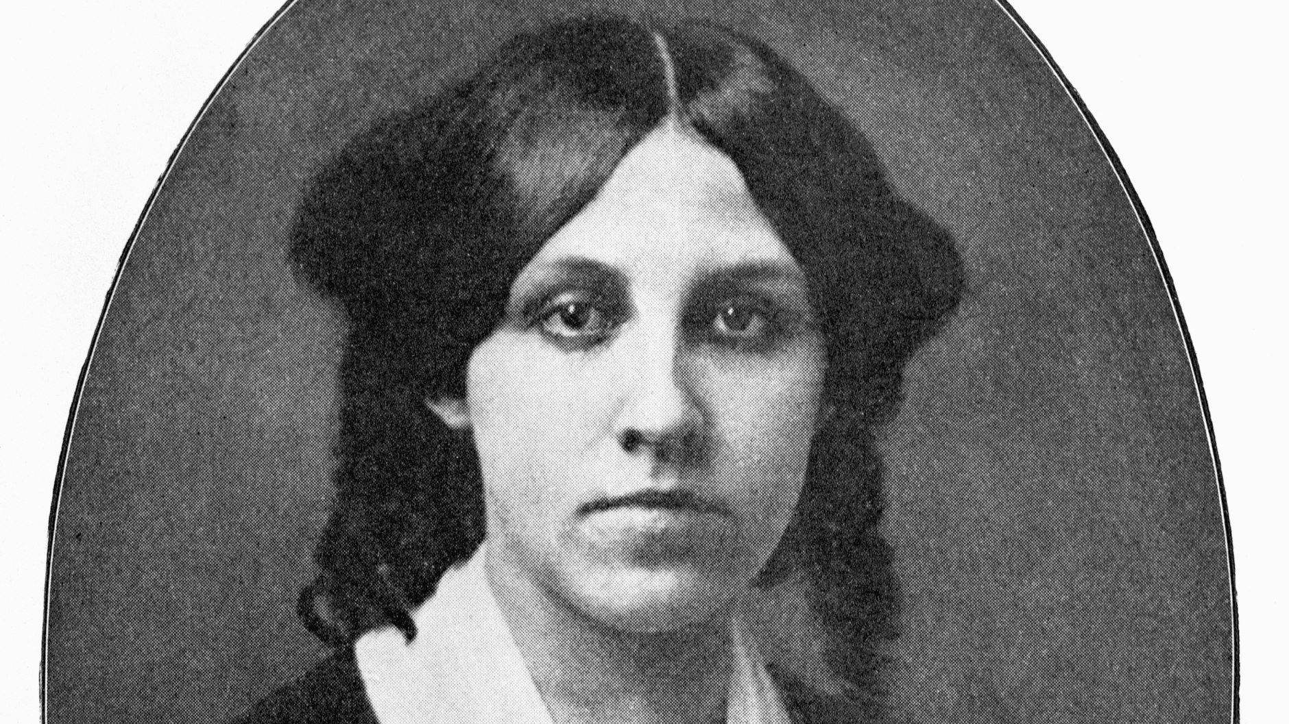 Louisa May Alcott mit Ende 20, als sie mit Auftragsarbeiten als Autorin schon  Geld verdiente.