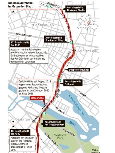 Die A100-Verlängerung.