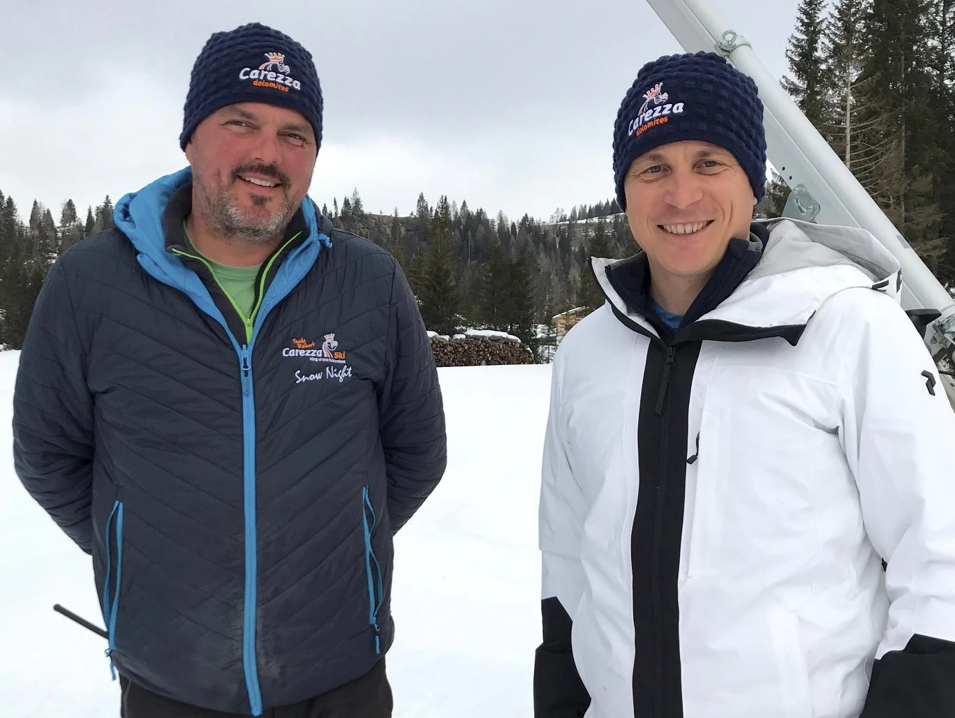 Carezza Dolomites-Geschäftsführer Florian Eisath (r.) und  Schneimeister Valentin Pichler&nbsp;