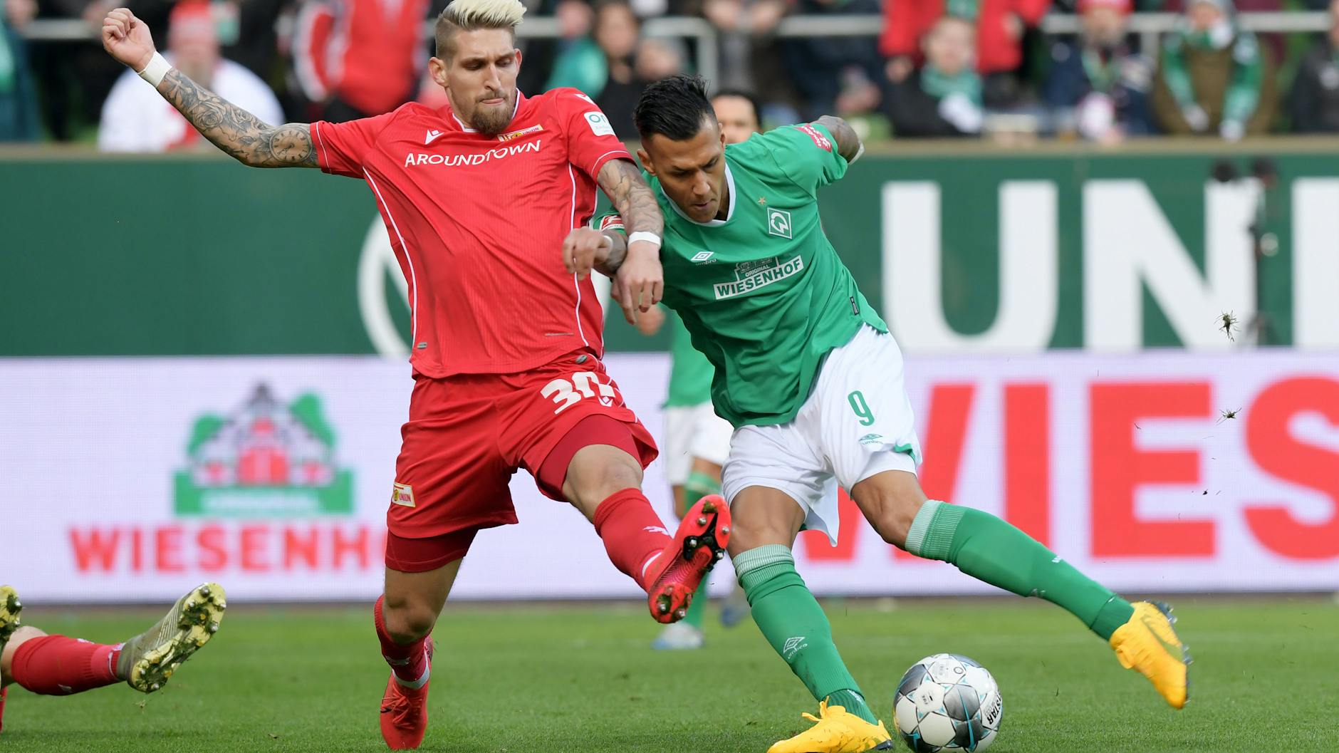 Bremens Davie Selke bekam am vergangenen Wochenende zu spüren, wie unangenehm Robert Andrich als Gegenspieler ist.