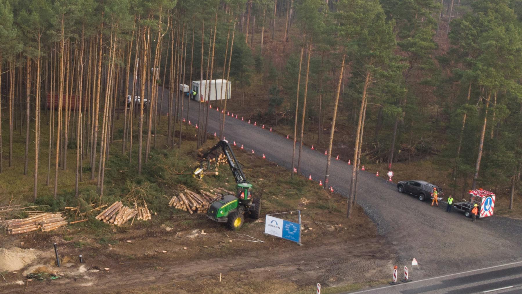 Der US-Elektroautobauer Tesla lässt für sein neues Werk in Grünheide den Wald roden.
