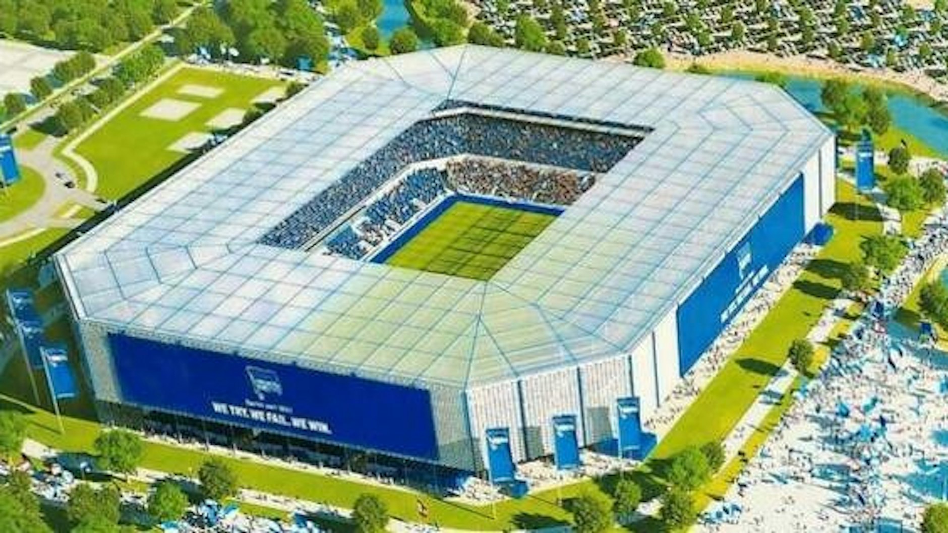 So könnte das neue Hertha-Stadion aussehen.