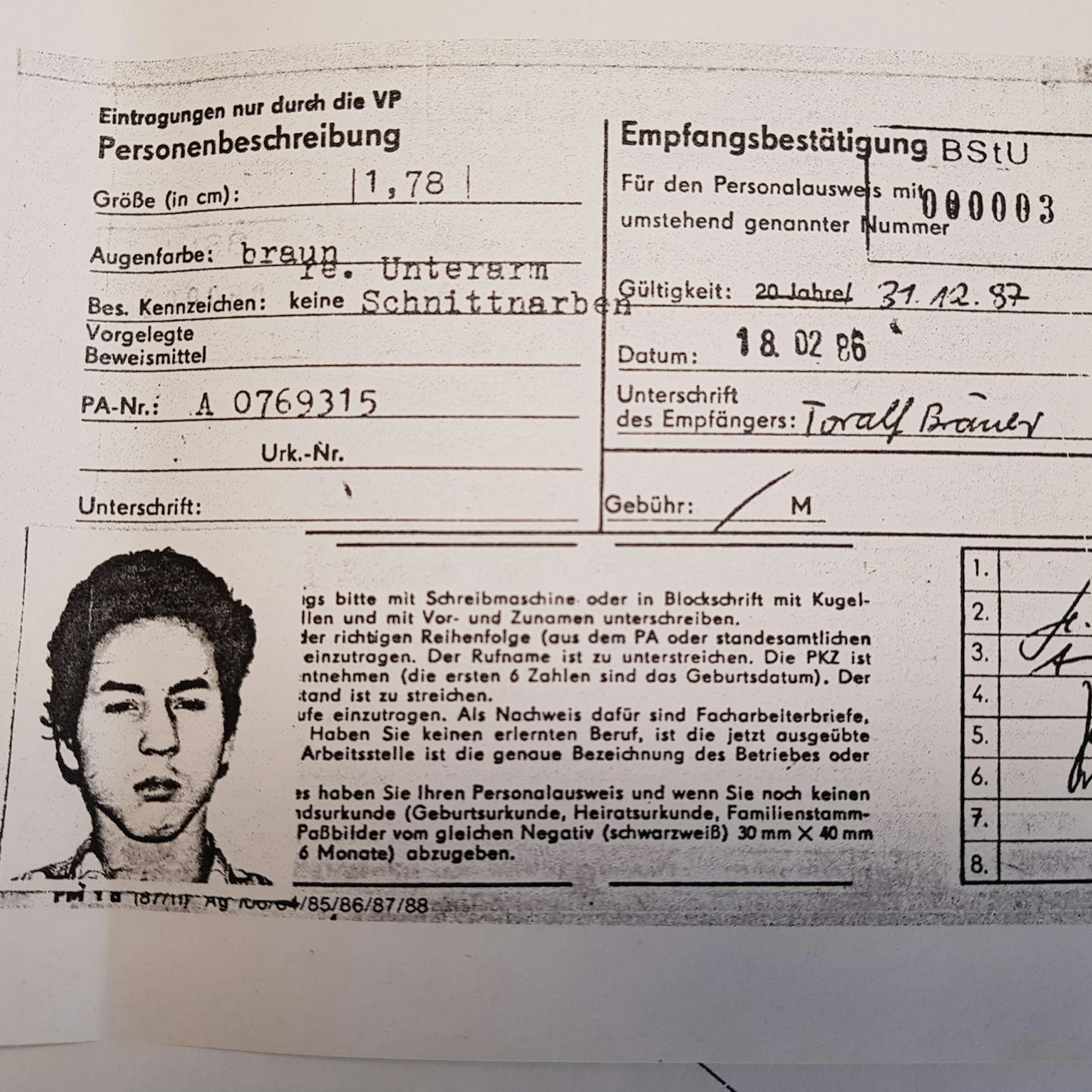 Dirk-Toralf Bräuer mit 17 Jahren. Nicht mal zwei Jahre später muss er ins Stasi-Gefängnis nach Rummelsburg.