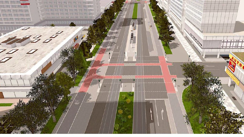 Blick nach Westen: Die Simulation zeigt, wie die Leipziger Straße aussehen könnte.