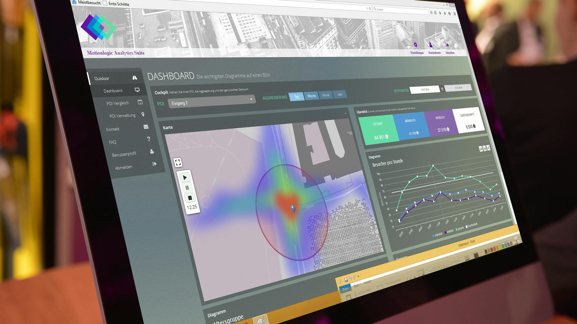 So sieht es aus, wenn Daten, mit denen das RKI arbeitet, auf dem Dashboad von Motionlogic angezeigt werden.