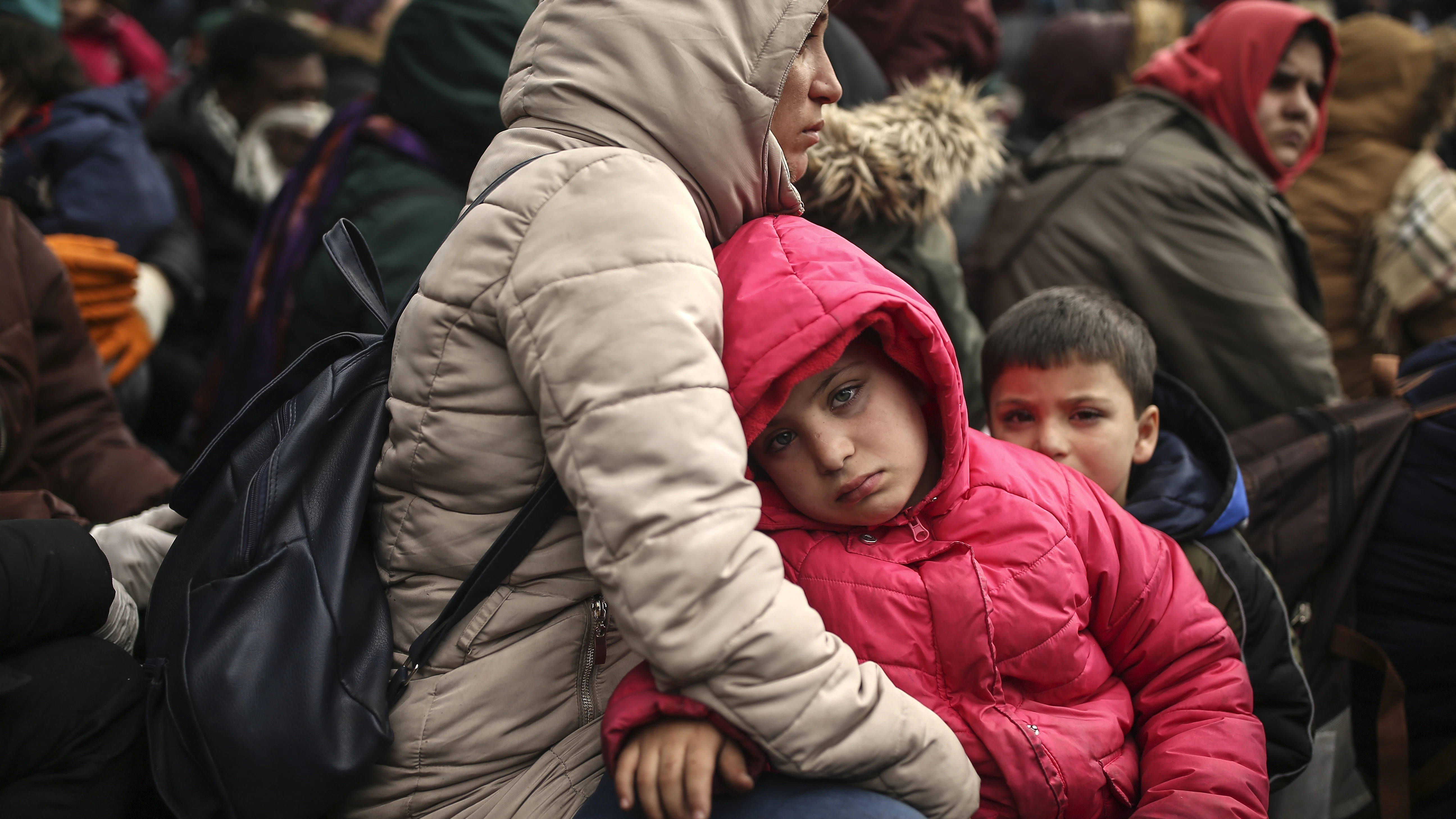 Migranten an der griechisch-türkischen Grenze.