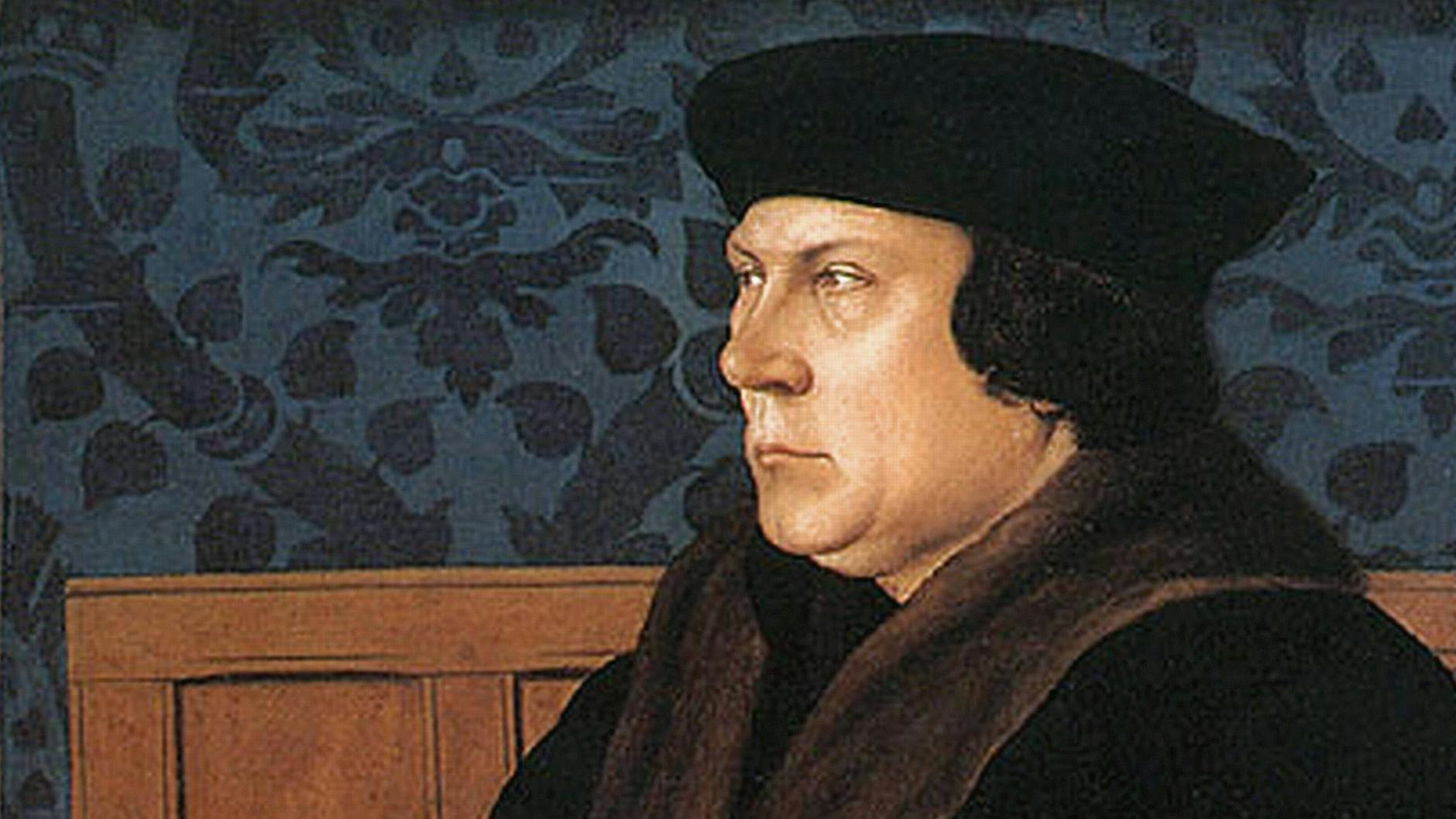 Thomas Cromwell (1485-1540), der (kurzzeitige) Earl of Essex, gemalt von seinem Freund Hans Holbein (1497-1543, Ausschnitt).