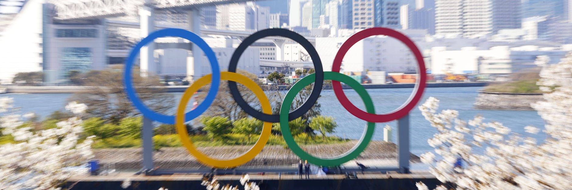 Die Olympischen Ringe in Tokio.