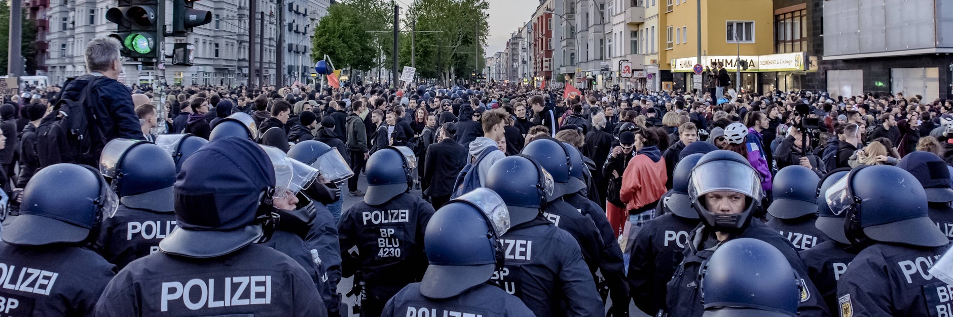 1.-Mai-Demo in Berlin im Jahr 2019.
