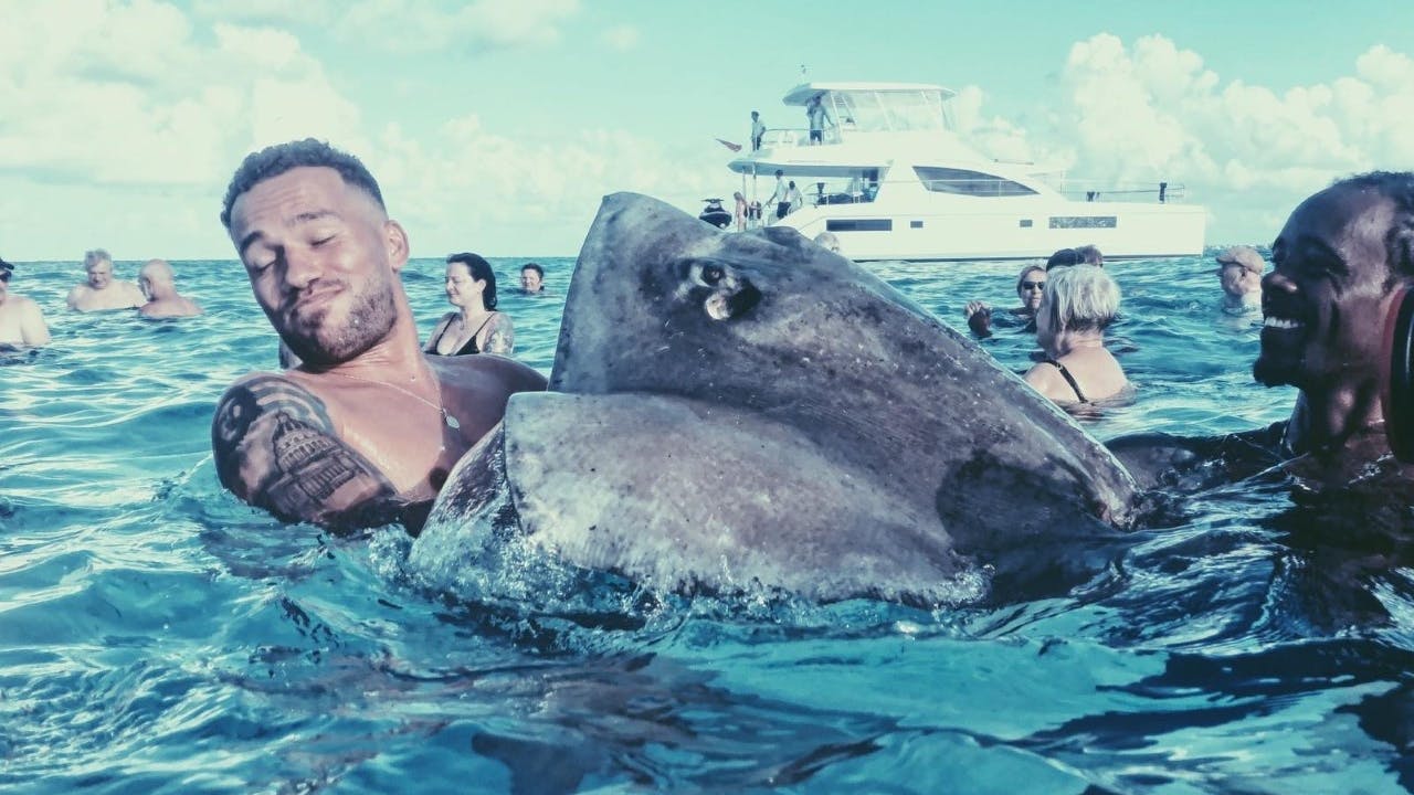 Vor der Krise schwamm Rico noch mit einem Mantarochen.