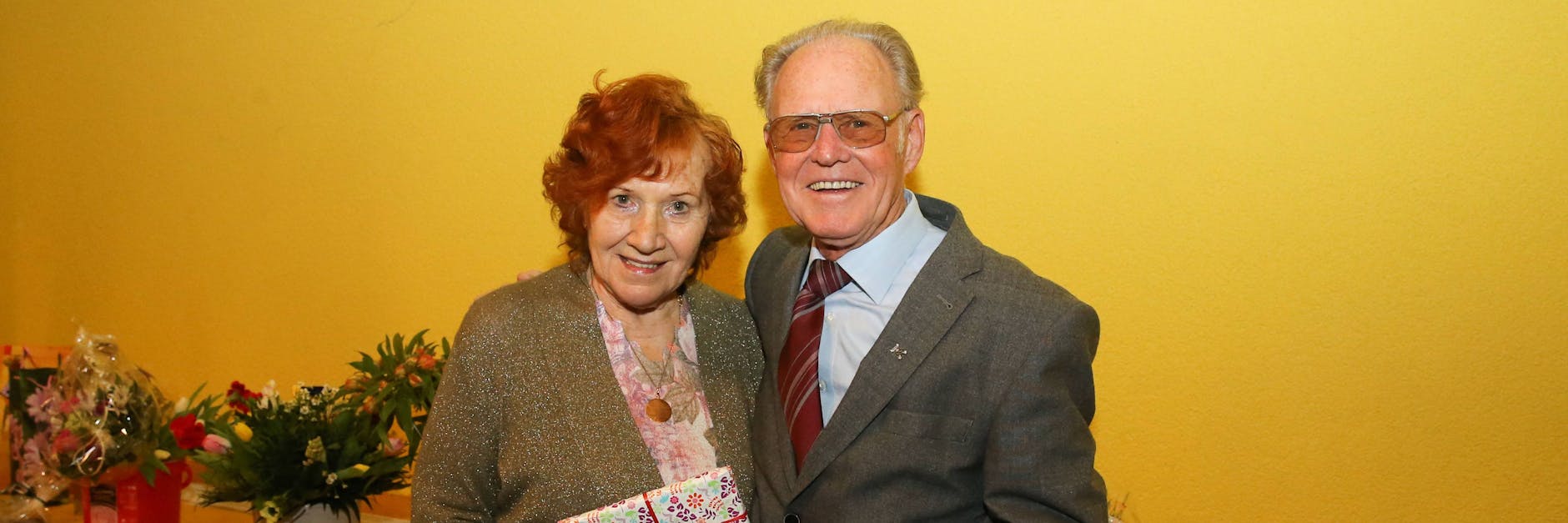 Täve Schur zusammen mit seiner Ehefrau Renate vor vier Jahren bei einem Fest zu seinem 85. Geburtstag. 