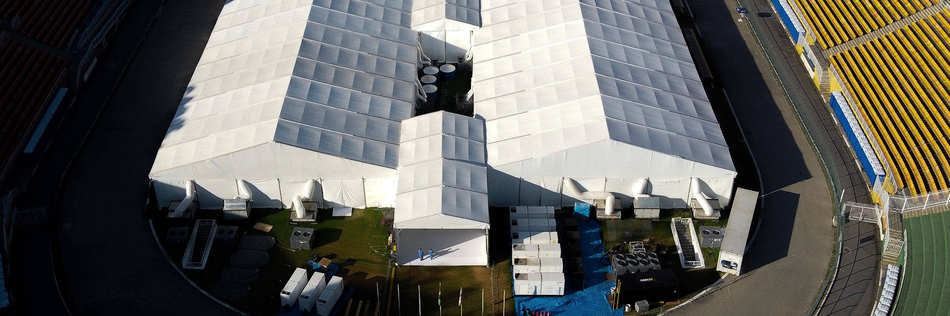 Auch in Sao Paulo wurde auf dem Rasen in der Corona-Krise ein temporäres Krankenhaus errichtet. 