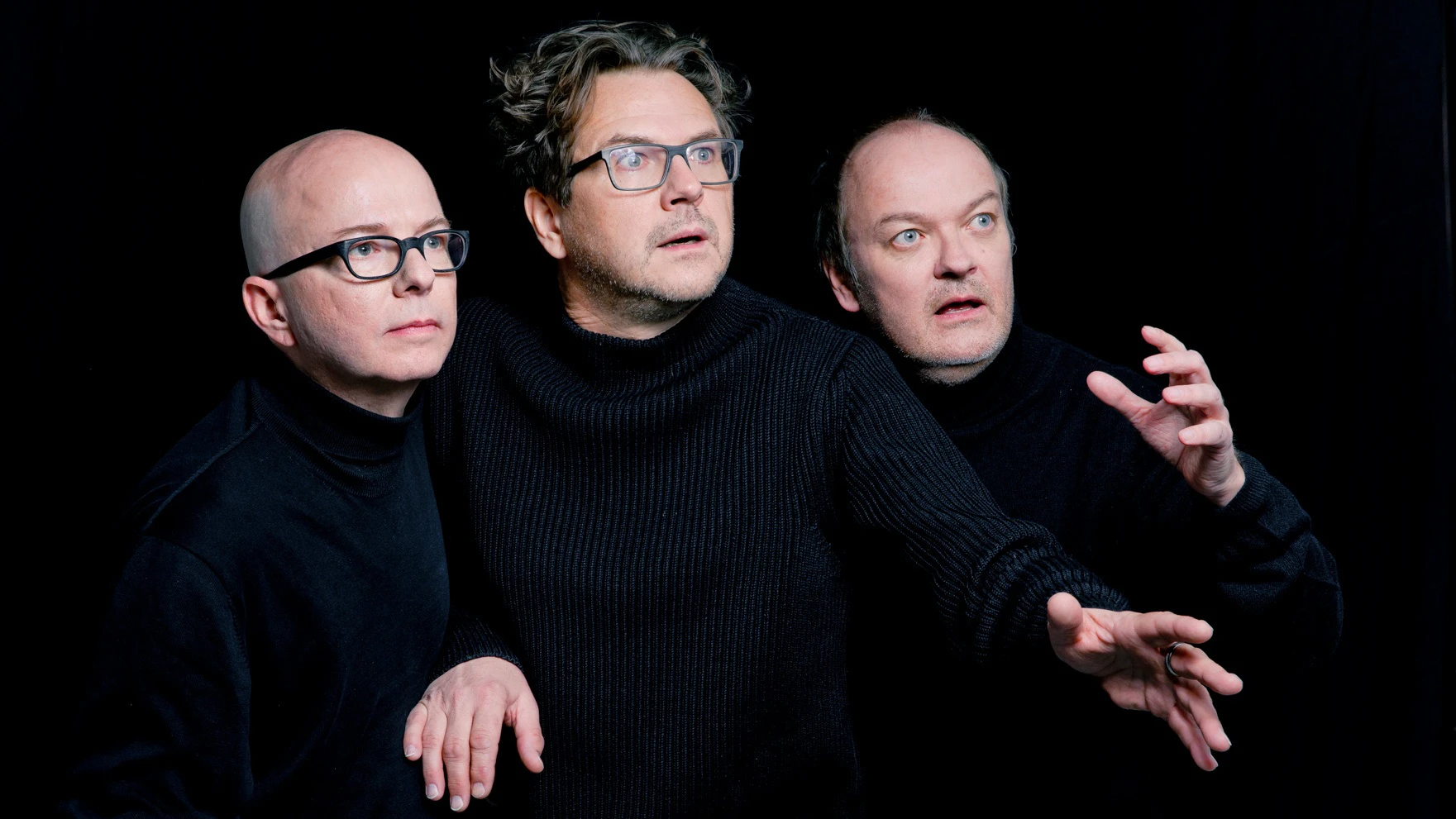 „Die drei Fragezeichen“: Oliver Rohrbeck, Andreas Fröhlich und  Jens Wawrczeck (v. l.)
