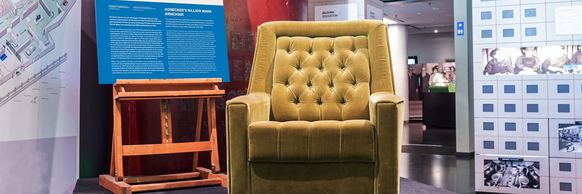 Honeckers Milliarden- Sessel ist im DDR- Museum als besondere Besucher-Attraktion zu Himmelfahrt und Pfingsten zu sehen.