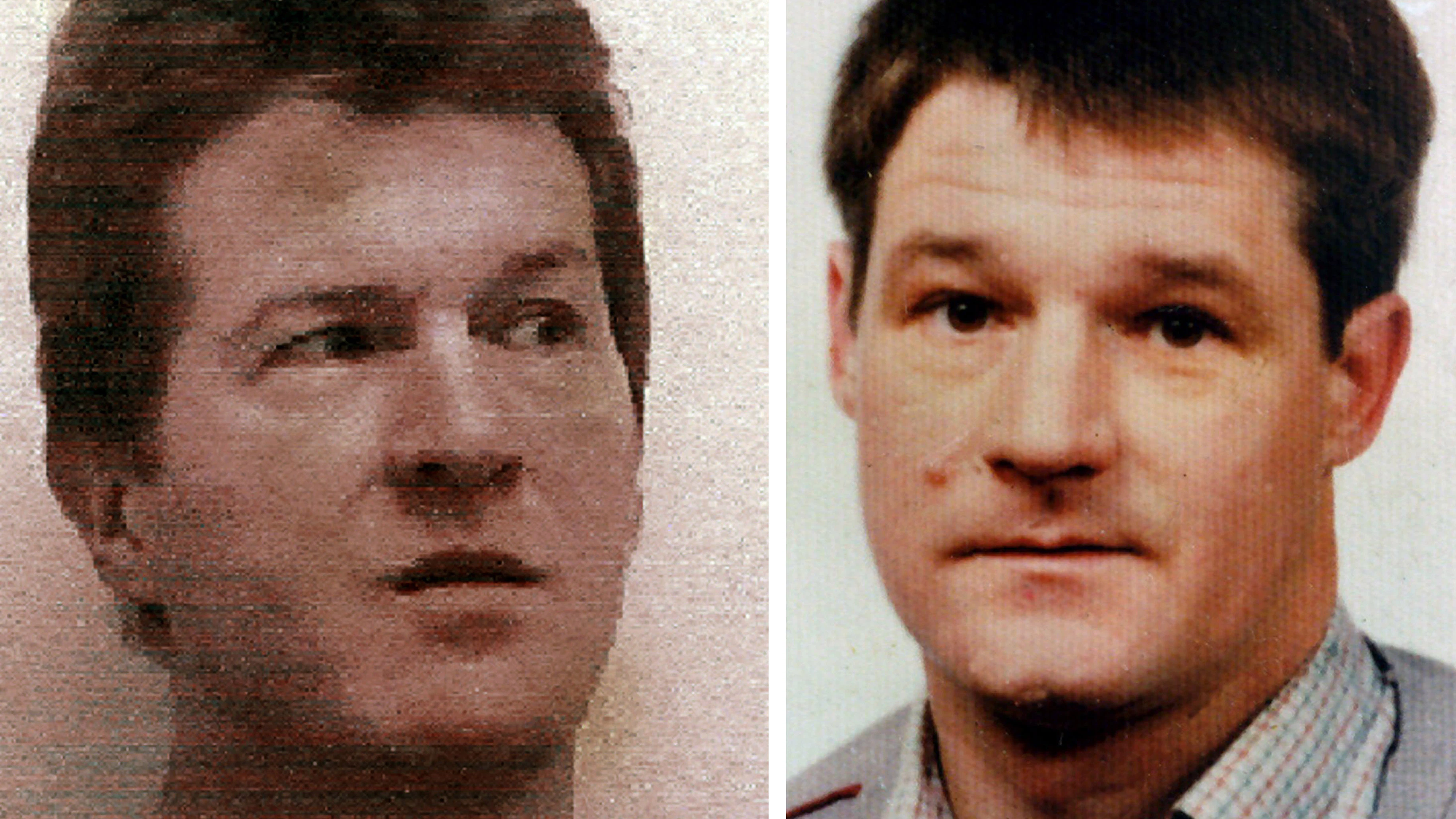 Christian Bogner (r.) und sein Opfer Engelbert Danielsen. Die Beamten erkannten ihn am fehlenden Muttermal.