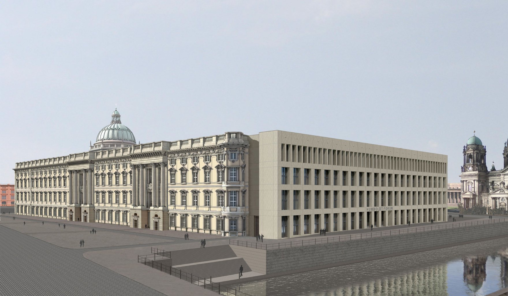 Der Übergang zwischen der modernen Fassade und der Barockfassade soll durch die Rekonstruktion des Eckrondels an der Südostecke harmonisch gestaltet werden. Ursprünglich war der Wiederaufbau des Rondells nicht geplant. Nachdem sich ein Spender bereit erklärte, die Kosten in Höhe von einer Million Euro zu übernehmen, wurde die Planung aber noch einmal geändert.