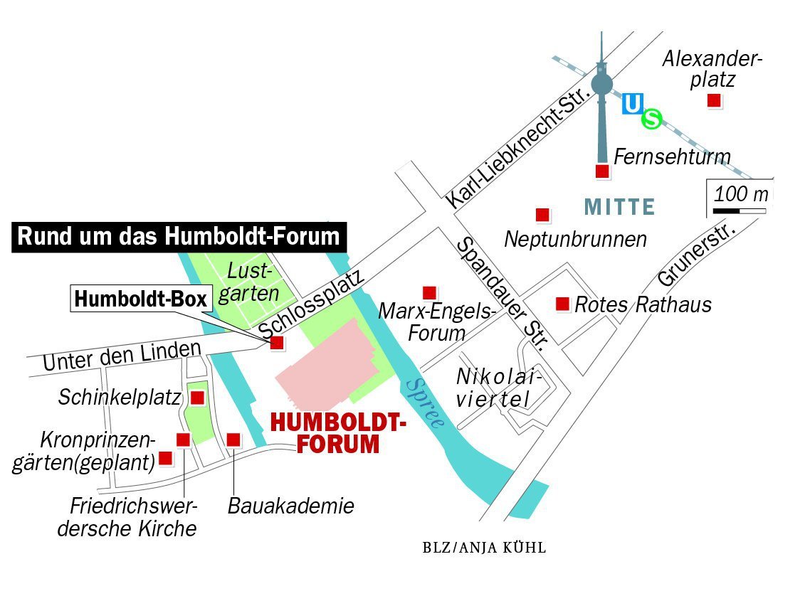 So ist das Gelände rund um den Schlossplatz derzeit aufgeteilt.