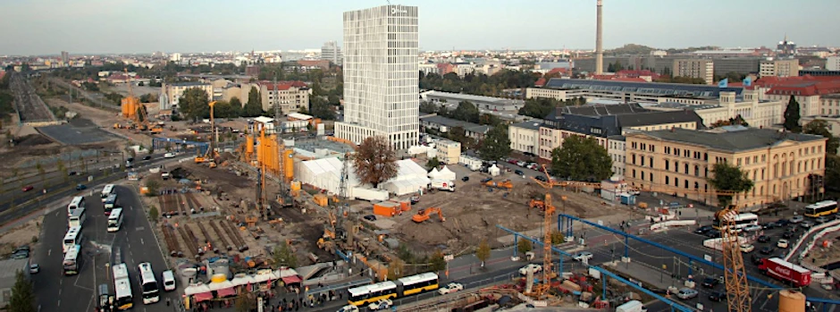 Die Baustelle des S21-Bahnhof im Bereich der Invalidenstraße.