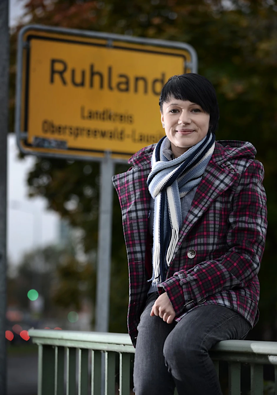 Möchte diesem Ortseingang nie den Rücken zudrehen: Theresa Bräunig.