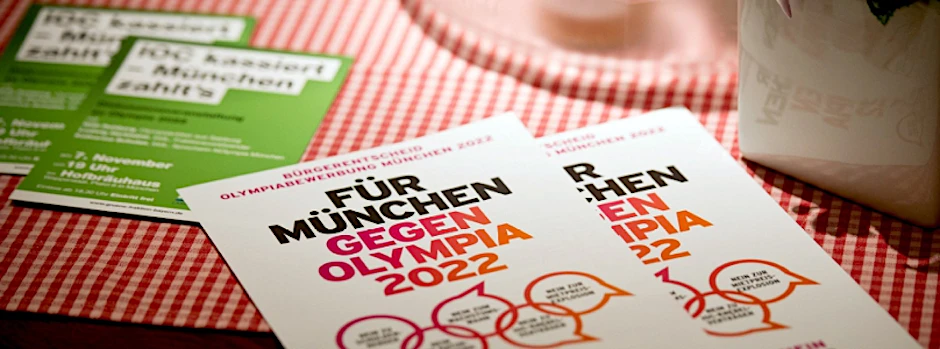 Mit diesen Flyern riefen die Olympia-Gegner zur Nein-Stimme bei der Wahl des Bürgerentscheids auf.