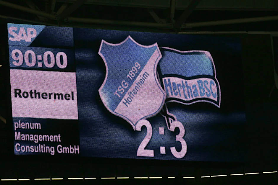 Die Anzeigetafel nach Spielende.