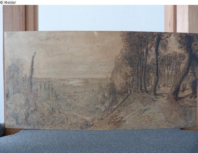 Théodore Rousseau: "Vue de la vallée de la Seine", undatierte Zeichnung