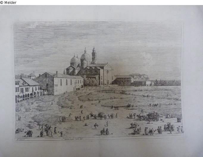 Antonio Canaletto: "Sa. Giustina in Prà della Vale" in Padua, Druckgrafik, 1751/1800