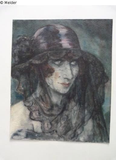 Otto Griebel: "Die Verschleierte", Aquarell, 1926
