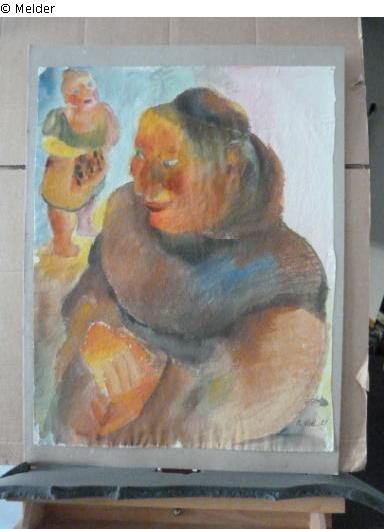 Christoph Voll: "Mönch", Aquarell, 1921
