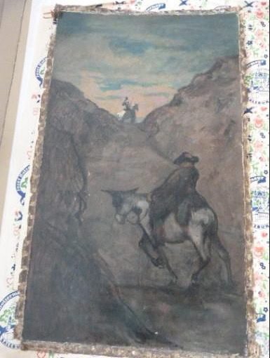 Honoré Daumier: "Don Quichote und Sancho Panza", Gemälde, um 1865