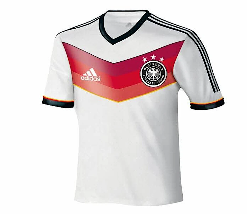 Rotes "Victory"-Zeichen auf der Brust: Mit dem WM-Trikot der deutschen Nationalelf geht Adidas neue Wege.