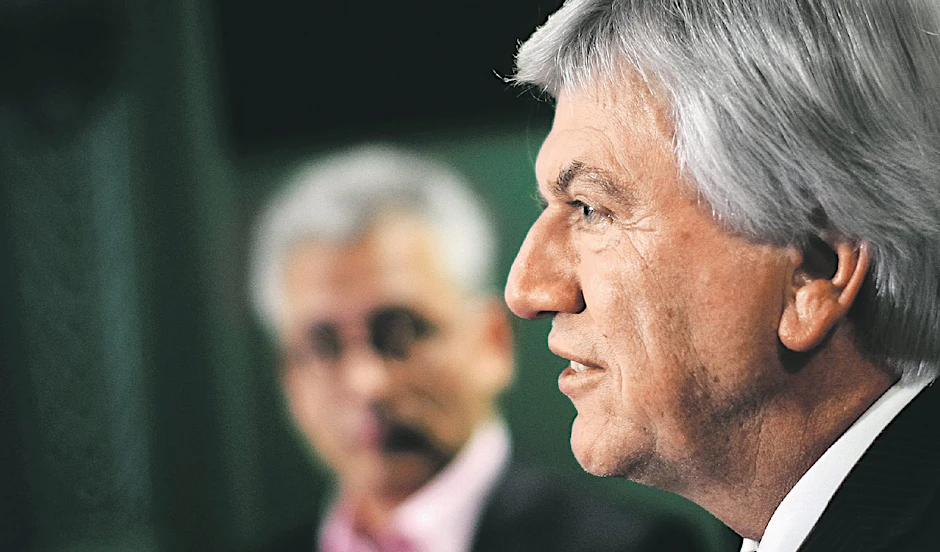 Volker Bouffier (CDU), Ministerpräsident von Hessen, und der Grüne Tarek Al-Wazir.