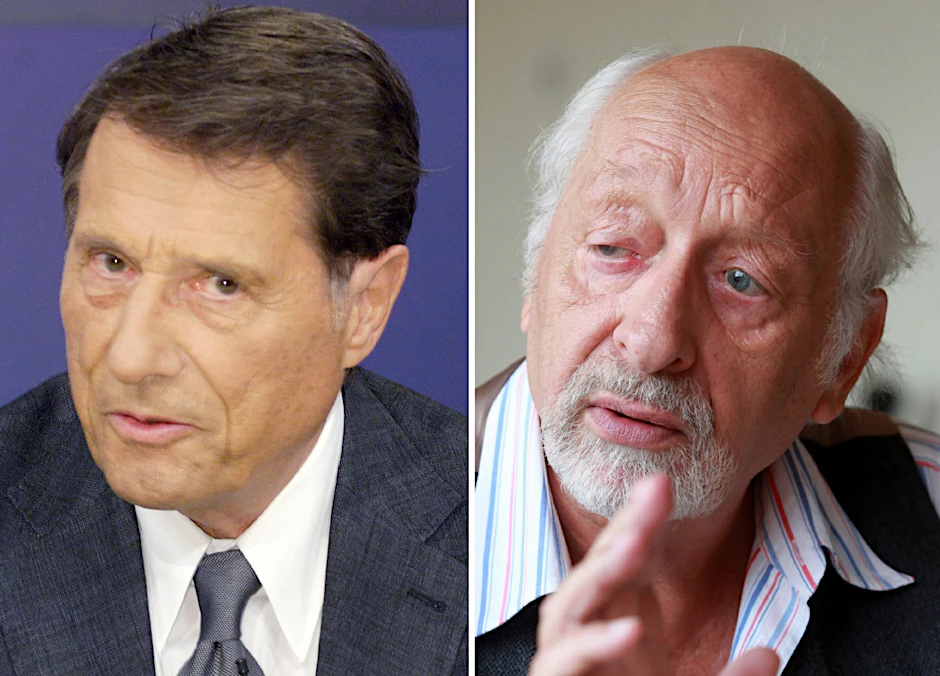Die Kombo zeigt den Sänger Udo Jürgens (l) und den Komiker Karl Dall.