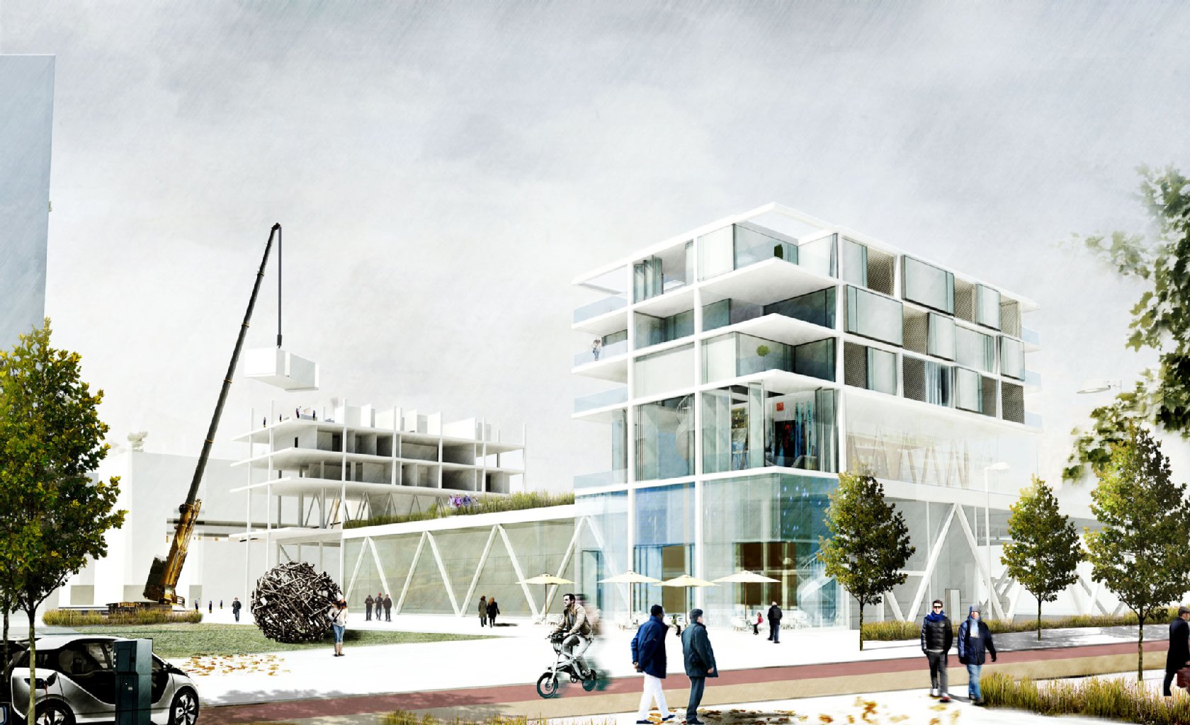 Wohnungen als Stapelware: Dagmar Sietko-Sierkiewicz und David Weclawowicz planen Apartments über Produktionshallen.