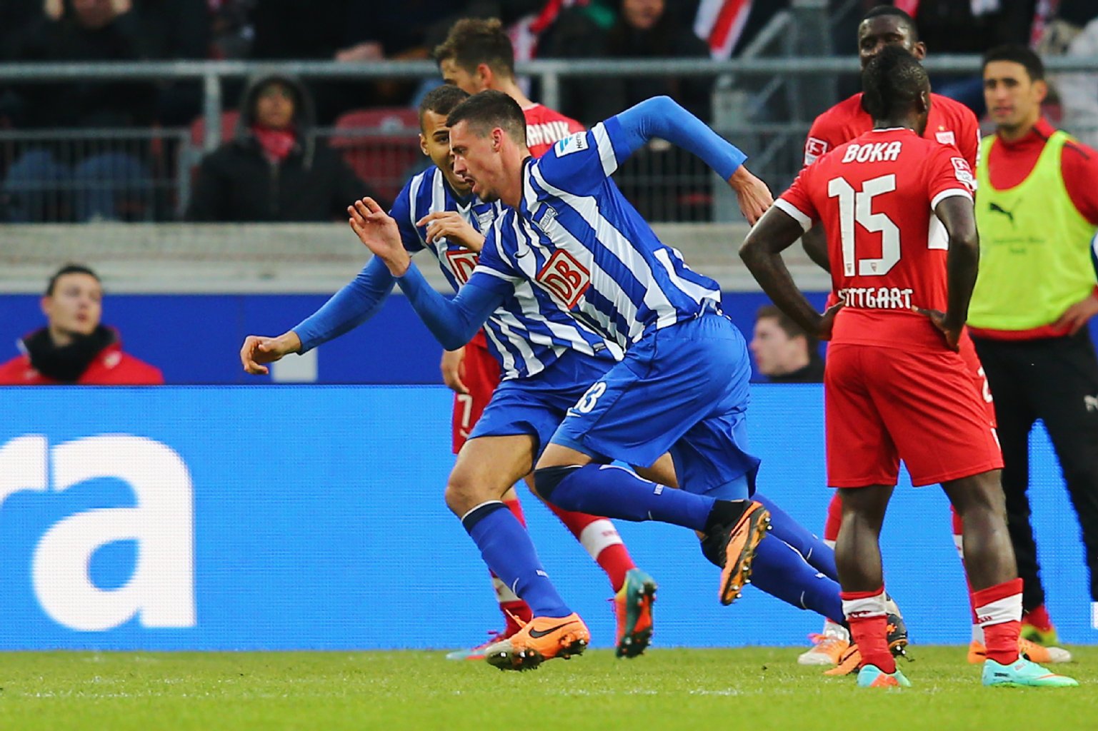 Im letzten Jahr feierte Sandro Wagner das zweite Tor der Herthaner gegen den VFB: