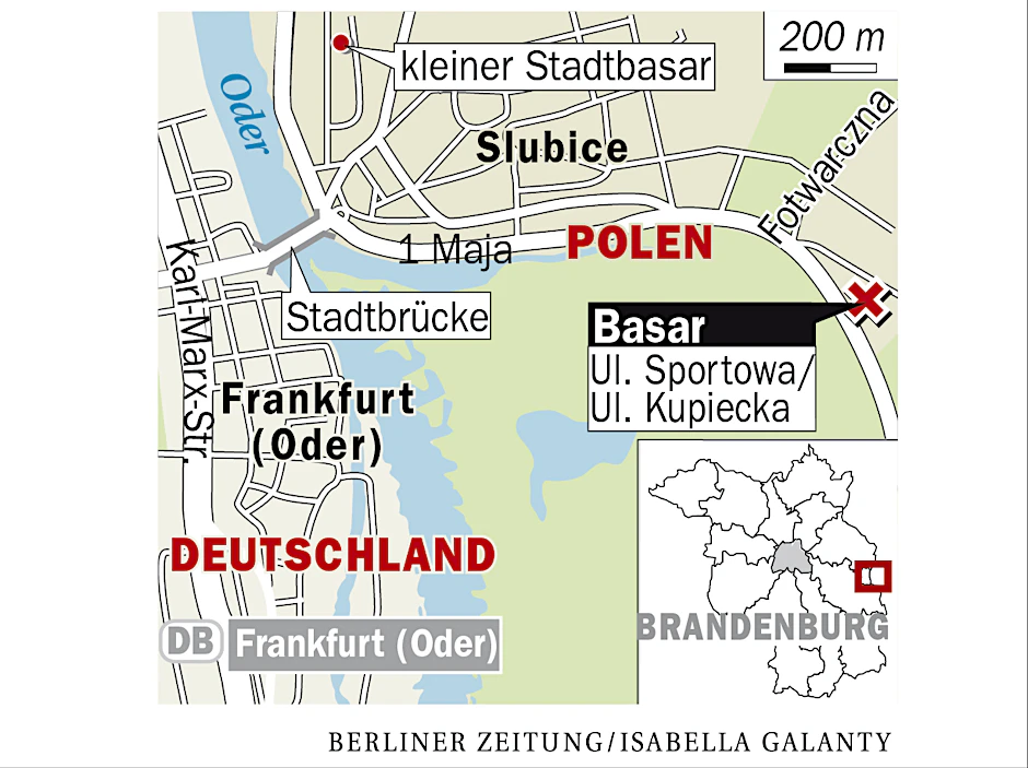 Kurze Wege: Einfach mal rüber über die Stadtbrücke zu den Märkten in Polen.