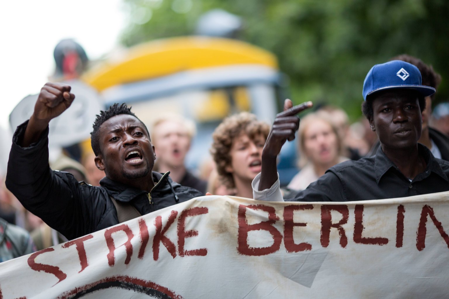 Im Rahmen der Besetzung des Oranienplatzes fanden viele Demonstrationen statt.