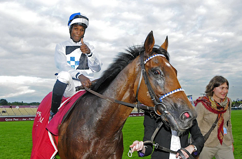 Jockey Eduardo Pedroza und Altano.