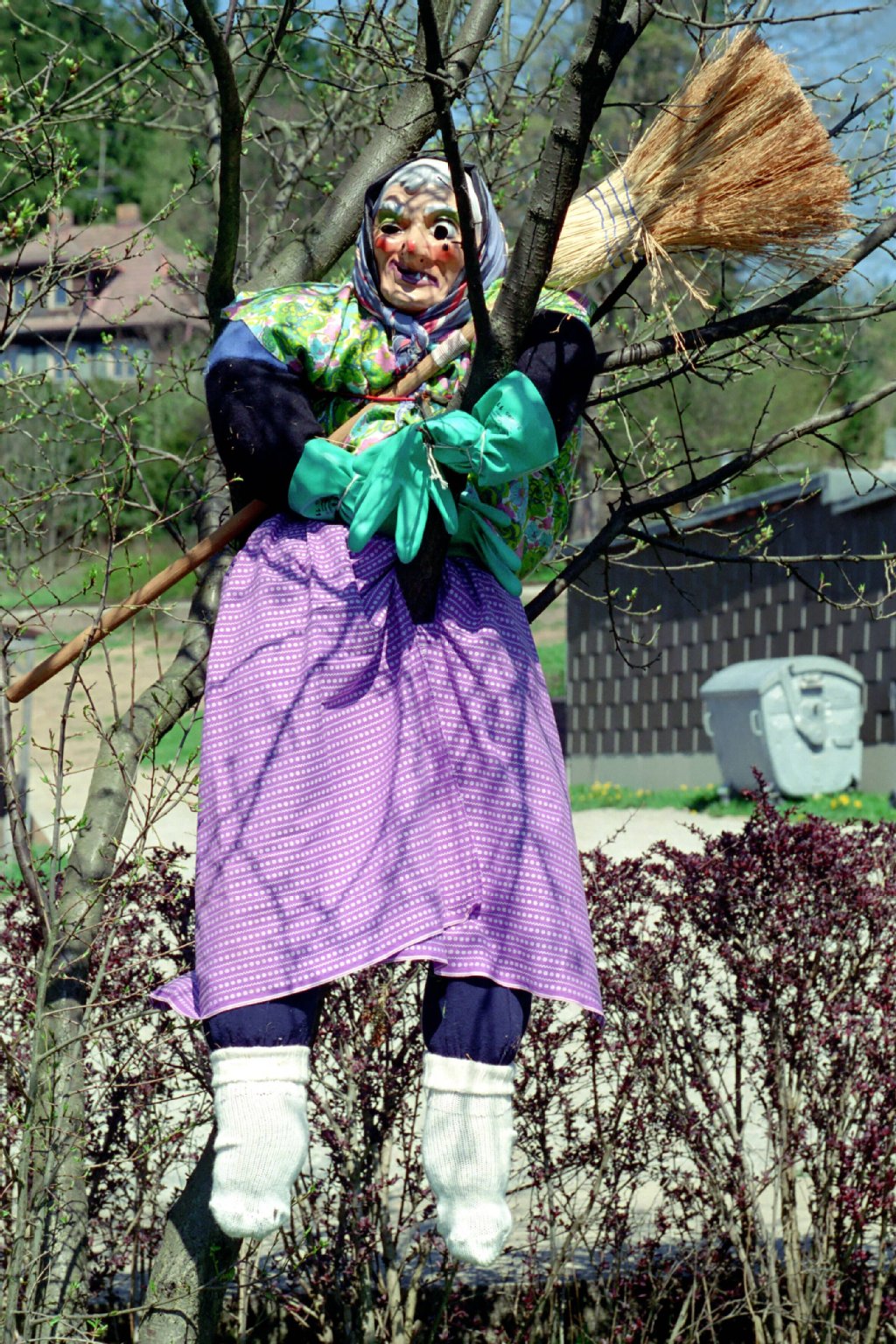 Immer wieder sieht man traditionelle Walpurgishexen, so wie hier 1999 in Elend im Harz.