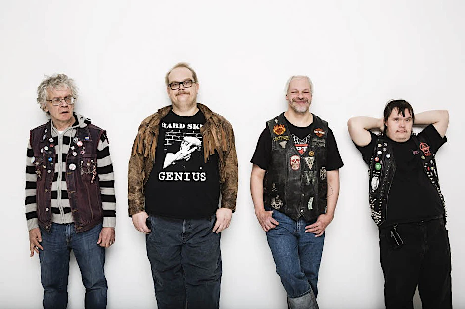Punks mit Handicap, die finnische Band Pertti Kurikan Nimipäivät: Pertti Kurikka, Sami Helle, Kari Aalto und Toni Välitalo (v. l.).