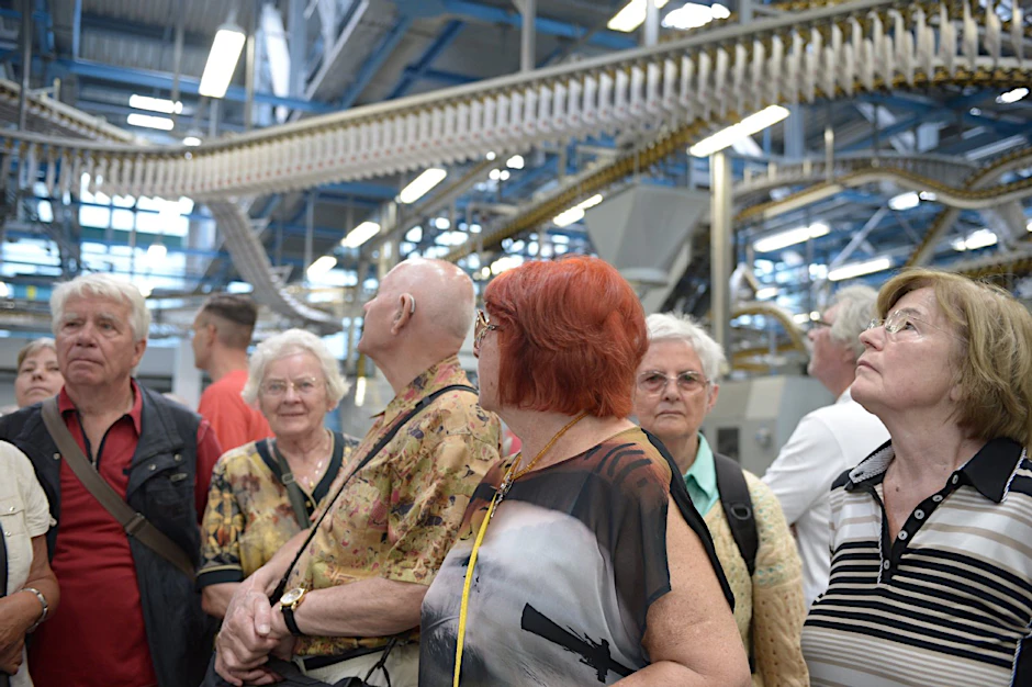 Faszinierende Maschinen: Leser in der Druckerei.