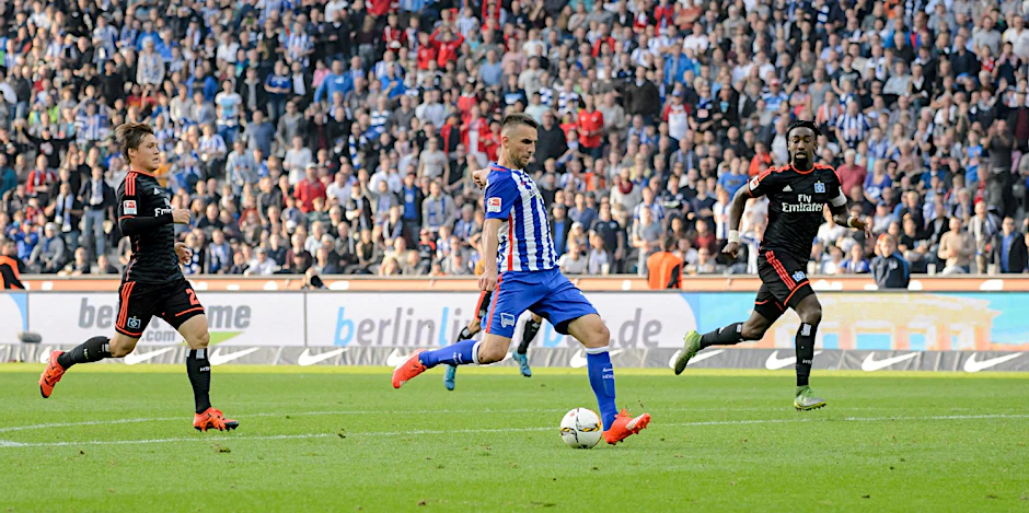 Hamburgs Spieler können nur noch zuschauen: Vedad Ibisevic trifft zum 3:0.